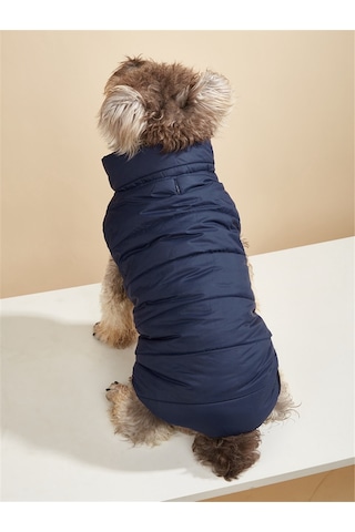 Geeksen Büyük Irk Köpekler İçin 2 Katlı Yünlü Isı Sağlayan Kollu Mont - Lacivert 2xl