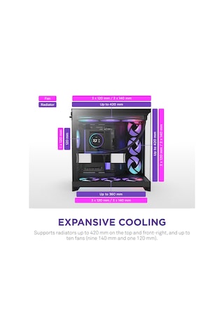 Nzxt H Series H9 Flow Rgb+ Cm-h92fb-p1 Siyah Atx Mid Tower Gaming Akak0nzx0063