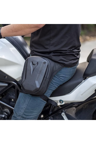 Lederax Motosiklet Bisiklet Scooter Bacak Çantası Bel Çantası Ld617 Siyah