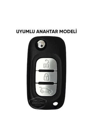 Renault Fluence Megane Clio Kangoo Master Modus Twingo Uyumlu Silikon Anahtar Kılıfı Oto Anahtar Kabı Darbe Emici Anahtarlık Koyu Titan Gri 00 Şüscaroto Aksesuar
