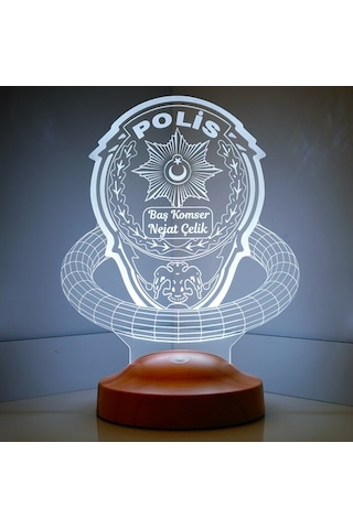 3D Led 3 Boyutlu Lamba Polis Hediyesi Kişiye Özel