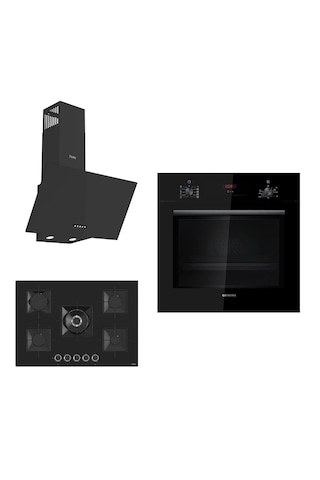 Siemens - Ferre HB012FBB1T - SS035 - D086 Siyah Ankastre Set