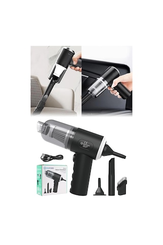 Araç İçi Süpürge Siyah 0-250 Watt 5-10 Dba Ses Seviyesi 1-2 Saat Şarj 2 Yıl Garantili