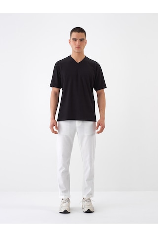 Xint Siyah Pamuk Dokulu Regular Fit Tişört 502211