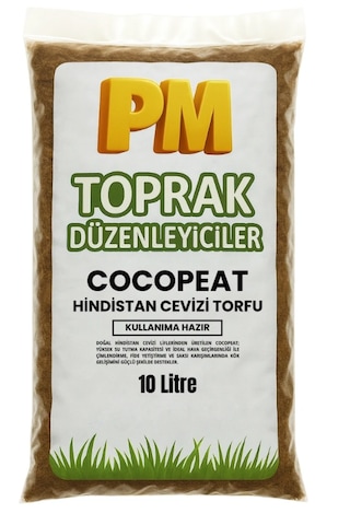 Cocopeat Hindistan Cevizi Torfu Kullanıma Hazır Doğal, Steril, Yüksek Su Tutma Kapasiteli 10 L