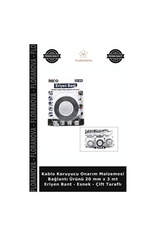 Kablo Koruyucu Onarım Malzemesi Bağlantı Ürünü 20 Mm X 3 Mt Eriyen Bant - Esnek - Çift Taraflı