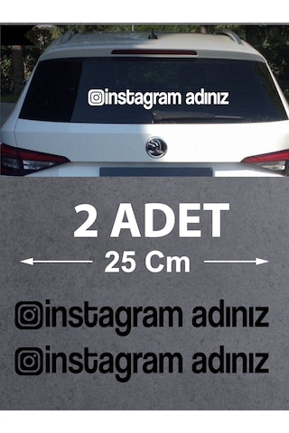 Kişiye Özel İnstagram Adresi Sticker - İnstagram Sosyal Medya Sticker - Araba Oto Motosiklet Karavan Sticker 00062 25 Cm