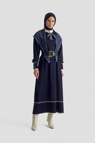 Armine Fularlı Triko Elbise 25ktd955 Lacivert Lacivert