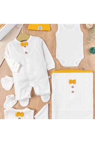 Papyonlu 100% Pamuk 8li Hastane Çıkış Seti Çok Renkli