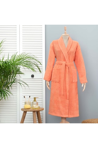 Karaca Home Daily Soft %100 Pamuk Kadın Bornoz Somon