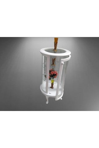 Bengimobilya Gümüşlük Yuvarlak Model 120 Cm Parlak Beyaz Kayın Lükens Aslan Ay (482395771)