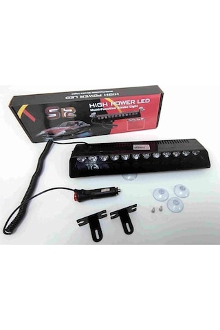 12 Ledli Cam Içi Çakar Vantuzlu Çakar Lamba Kırmızı-beyaz-mavi .