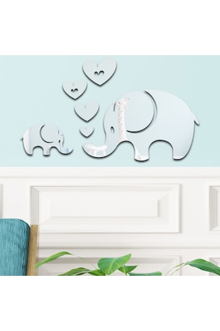 Sones Adet / Set Akrilik Fil Ayna Stereo Duvar Çıkartmaları Ev Dekorasyonu Yumuşak Ayna Siyah Diğer