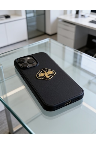 Suriye Sembolü Siyah Üzerinde Altın Rengi Kartal Telefon Sticker 3d Metal Tasarım, Arka Süs A300137