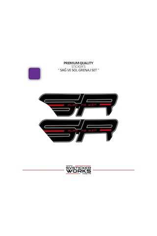 Cfmoto 450sr Grenaj Sticker Sağ Sol Set Yüksek Kalite Sticker Etiket Modeli
