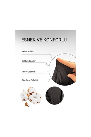 Alya Underwear Kadın Pamuklu Hipster - Slip Külot 5 Farklı Renk 1 Pakette Siyah