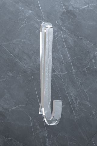 Multistore 2 Adet Plastik Şeffaf Askı Metal Banyo Mutfak Rafları İçin Beyaz