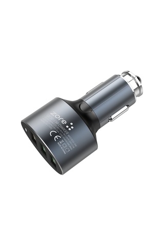 Zore Zr-C703Q Lightning 2 In 1 Araç Şarj Seti-Siyah-Siyah