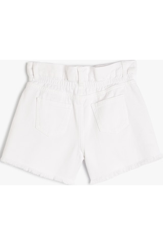 Koton Kot Şort Püsküllü Beli Lastikli Cepli Pamuklu Beyaz 4skg40020ad 4SKG40020AD000 Beyaz