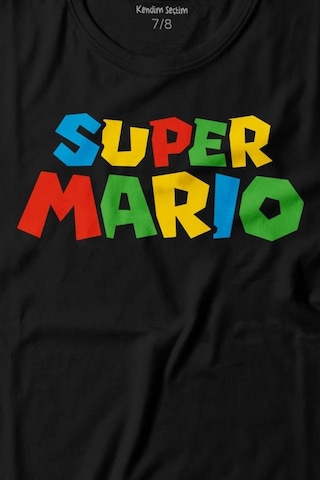 Kendim Seçtim Super Mario Seres Baskılı Tişört Çocuk T-shirt 001
