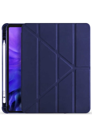 iPad Uyumlu Air 5. Nesil 10.9 İnç Kılıf Kalem Bölmeli Silikon Smart Cover Tablet Kılıfı
