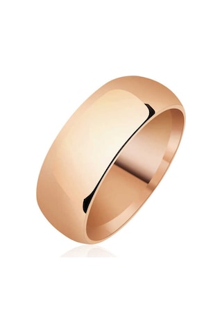 8 Mm Düz Bombeli Rose Gümüş Alyans (510933799)