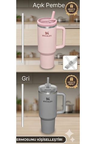 Stanley Quencher 40 Oz Uyumlu Sızdırmaz Yedek Kapak Flip Katlanabilir Pipetli Termos Kapağı - Koyu Pembe Karışık/çok Renkli