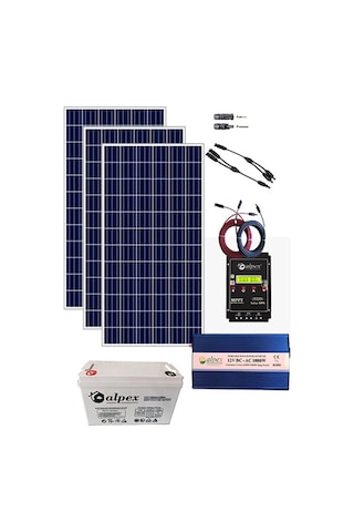 Alpex Bağ Evi Güneş Enerjisi Solar Paket Sp500 165w Güneş Paneli