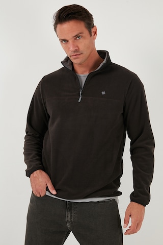 Buratti Slim Fit Anti-Pilling Tüylenme Yapmayan Bato Yaka Kışlık Şardonlu Erkek Polar 5906001 Antrasit