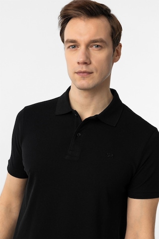 Süvari Siyah Slim Fit Düz Polo Yaka Tişört