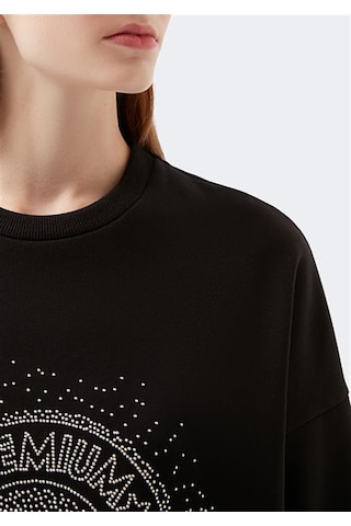 Mavi M Baskılı Siyah Kadın Sweatshirt-siyah Siyah