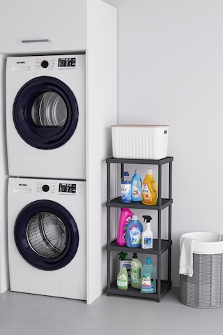 Siyah 4 Katlı 33x40 Ekstra Geniş Düzenleyici Mutfak Banyo Ve Kiler Rafı