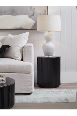 Tropico Bohem Ahşap Yan Sehpa Siyah