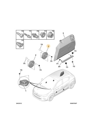 Peugeot 208 2008 301 Citroen C4 Ds4 Ds5 Hoparlör 16Cm 9803506380 Tek Taraf