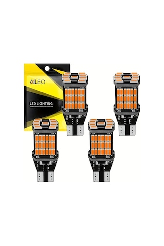 Xuweiwei 4 Adet Aıleo T15 W16w Led 921 912 T16 902 Ampul 45 Adet 4014smd Araba Geri Vites Işıkları Sarı Beyaz 12v Yüksek Güç Uzun Ömürlü Aıleo Sarı