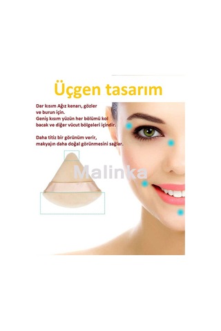 Melien Mini Üçgen Parmak Makyaj Süngeri Mavi - Pembe 2'li