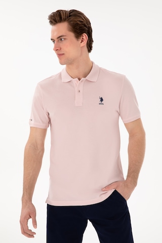 U.S. Polo Assn. Erkek Slim Fit Polo Yaka Pudra Basic Tişört 50298041-VR042