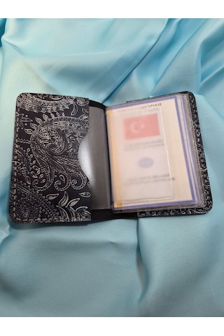 Gogo Hakiki Deri Oto Araç Ruhsat Kılıfı Craft Baskı
