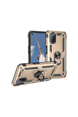 Oppo A72 Kılıf Zore Vega Yüzüklü Standlı Zırh Kılıf