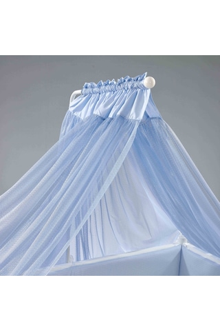 Meltem Kids Mondo İncili Mavi Pamuklu Bebek Uyku Seti 60 x 120 CM Mavi