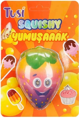 Tusi Squishy Çilek: Yumuşacık Slow Rising Meyve Oyuncak Stres Atan Figür Meyve