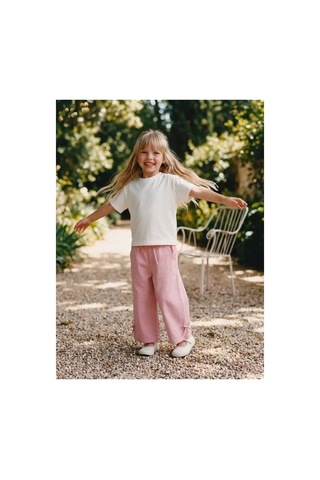 Poala Kids Fiyonk Dokuma Pantolon Pembe