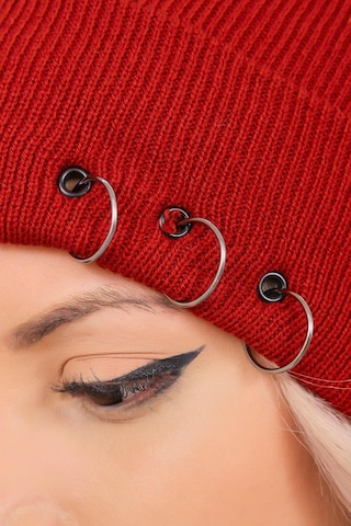 Kadın Bordo Piercingli Kışlık Bere Bordo