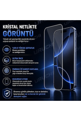 Lexroo Cam Ekran Koruyucu Hd Görüntü Tamperli Cam, Darbeye Dayanıklı Dinamik Çerçeve Uyumlu