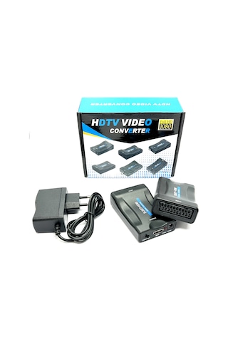 Scart Hdmı Kompozit Video Dönüştürücü + Ses Scart To Hdmi Çeviric