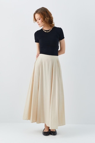 4631 Kadın Parçalı Kloş Etek Taş Taş