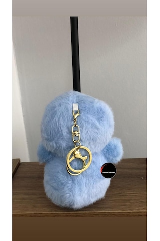 Sevimli Penguen Peluş Oyuncak Anahtarlık Hediyelik Uyku Arkadaşı 15 Cm Mavi