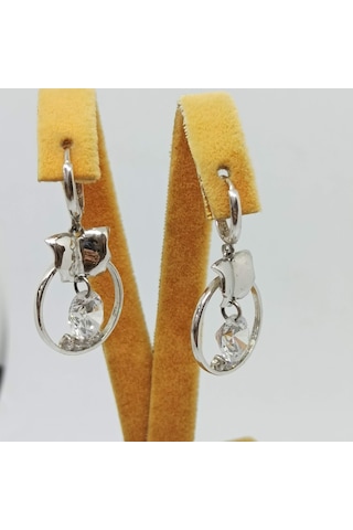 Firuze Gümüş Zirkon Taşlı Gümüş Küpe F1600567