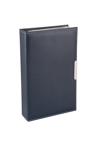 Suni Deri Mekanizmalı 4 Sıralı 192 Kart Kapasiteli İndeksli Kartv Siyah