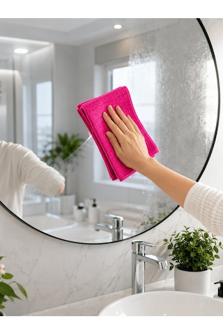 Çok Amaçlı Pembe Mikrofiber Bez Çizmeden Etkili Yüzey Temizliği 52774368